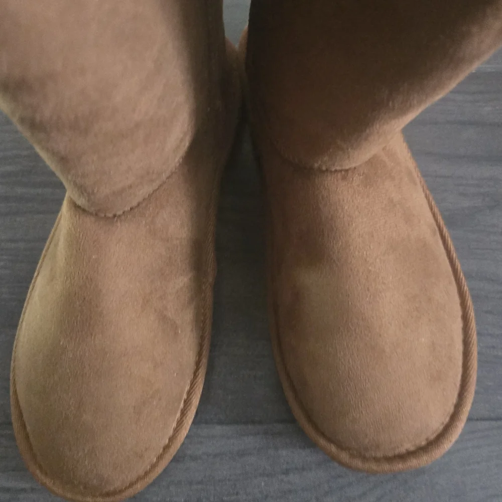 Forever Tan Faux Suede Fur Lined Winter Boots